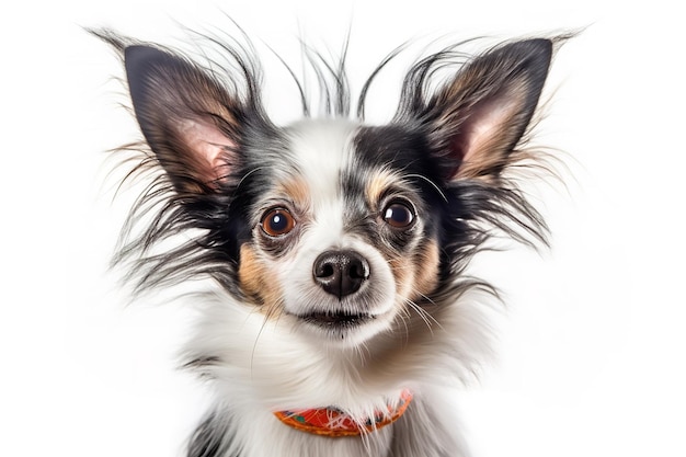 funny disheveled dog isolated on white