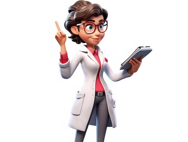 a funny doctor cartoon character with friendly behavior