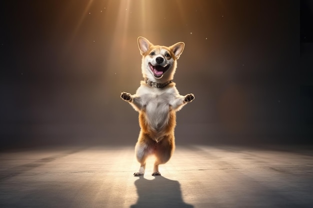 funny dog dancing on the dancefloor