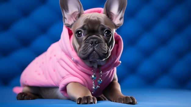 Funny dog dressed up in jacket