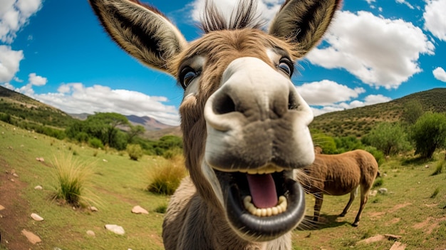 funny donkey with funny face