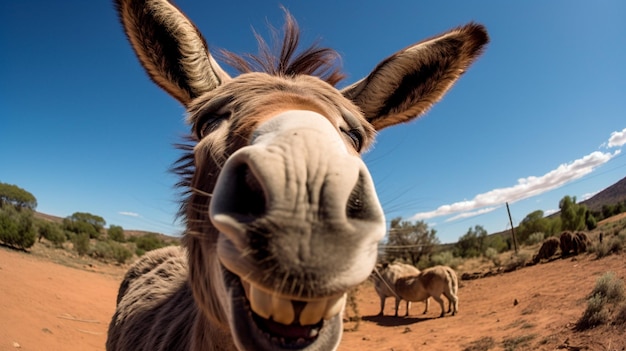 funny donkey with funny face