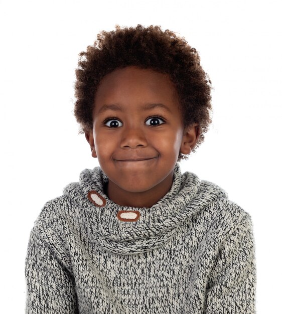 Funny expression of a small african child 