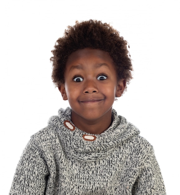 Funny expression of a small african child 