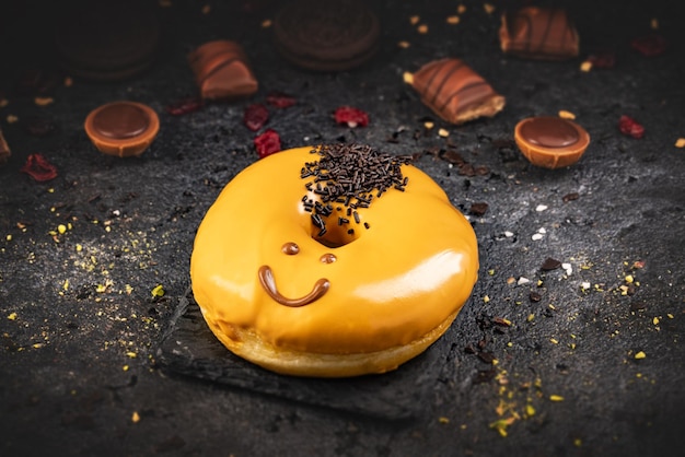 Funny face doughnut