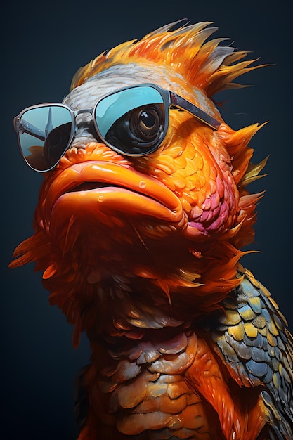 Funny fish wearing sunglasses