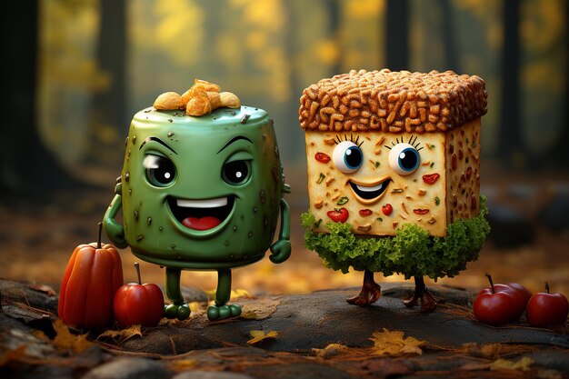 Funny food mascots