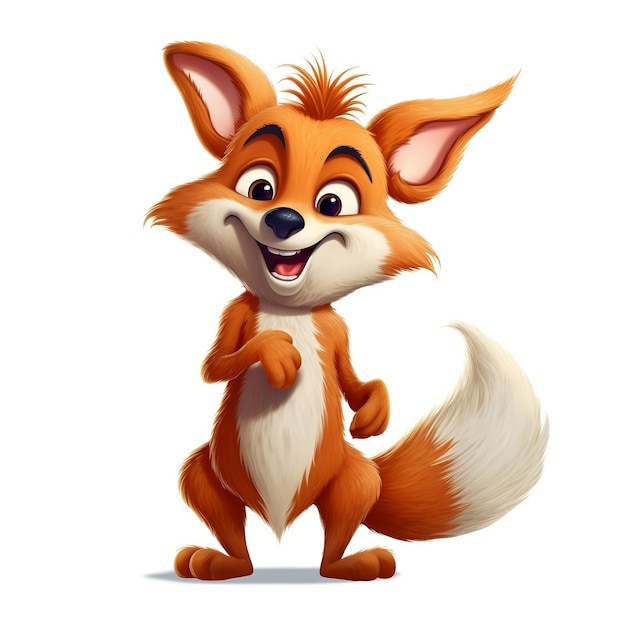 Funny fox smiling isolated on a white Generative AI