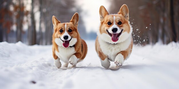 面白い友達の犬のコーギー