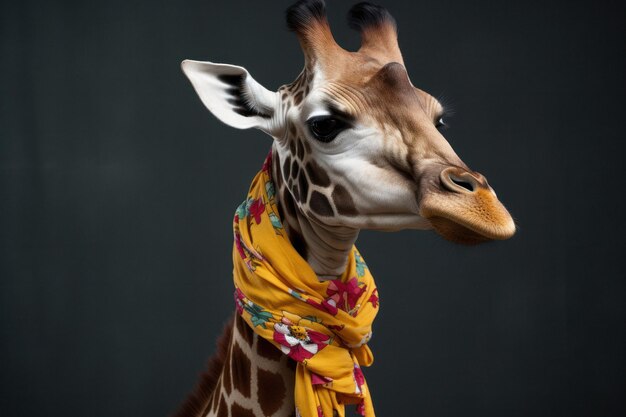 Funny Giraffe with Scarf