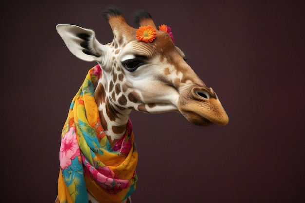 Funny Giraffe with Scarf