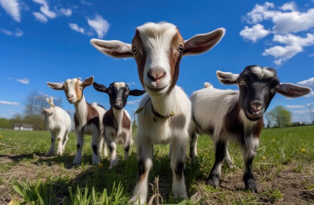 Funny goats portrait