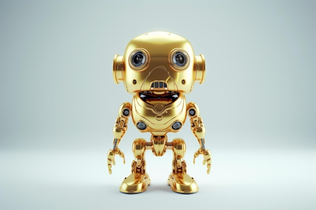 Funny golden robot Generate Ai