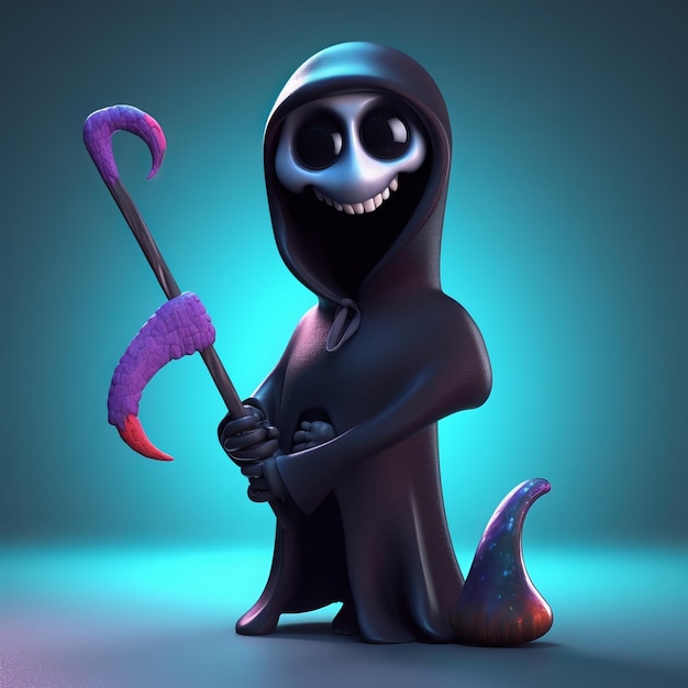 Funny Grim Reaper Cartoon Character