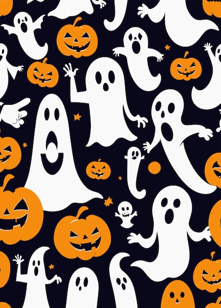 ハロウィーンの面白いシーン - モダン・カートゥーン・スタイルのイラスト