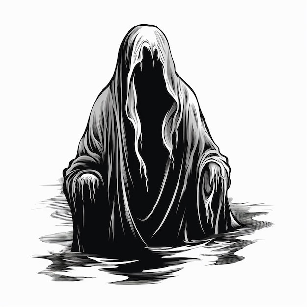 Funny HandDrawn Ghost Clipart