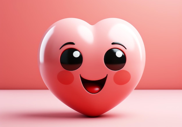 Забавный сердечный мультфильм Концепция любви и страсти День святого Валентина созданный ИИ