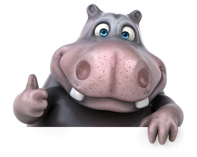 funny hippo illustration