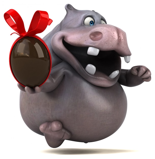 funny hippo illustration