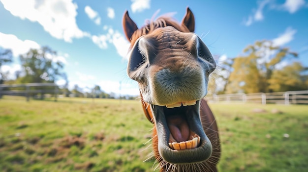 笑い馬 笑い马の肖像画 笑顔の馬 笑顔が笑い馬の笑顔 笑顔は笑顔