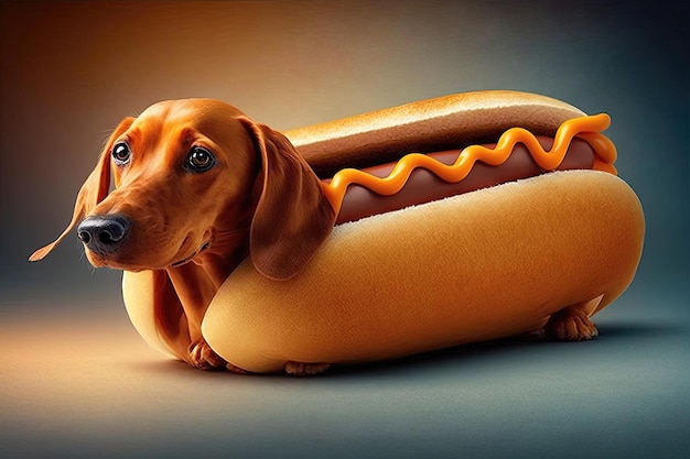 Photo funny hot dog