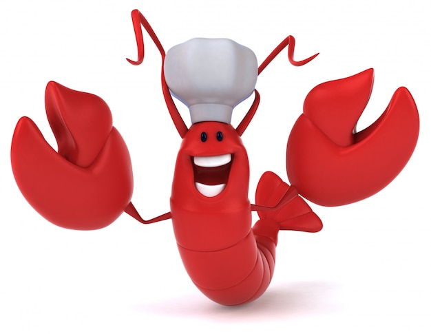 funny illustrated lobster wearing a chef hat