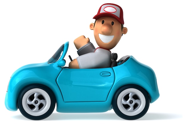 funny illustrated mechanic 3d rendered
