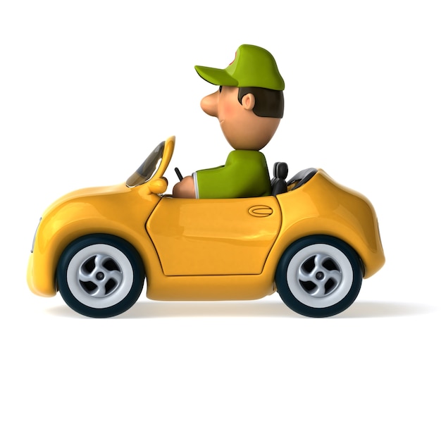 funny illustrated mechanic 3d rendered