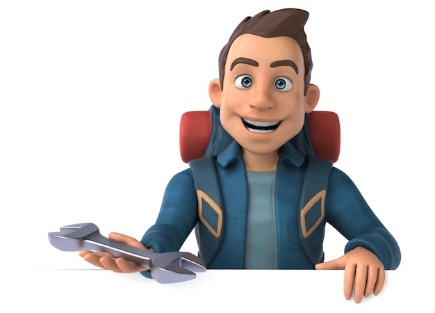 Funny illustration of a 3D cartoon backpacker