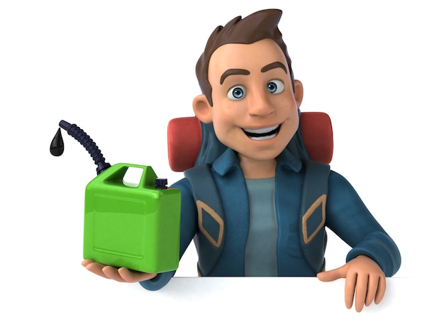 Funny illustration of a 3D cartoon backpacker