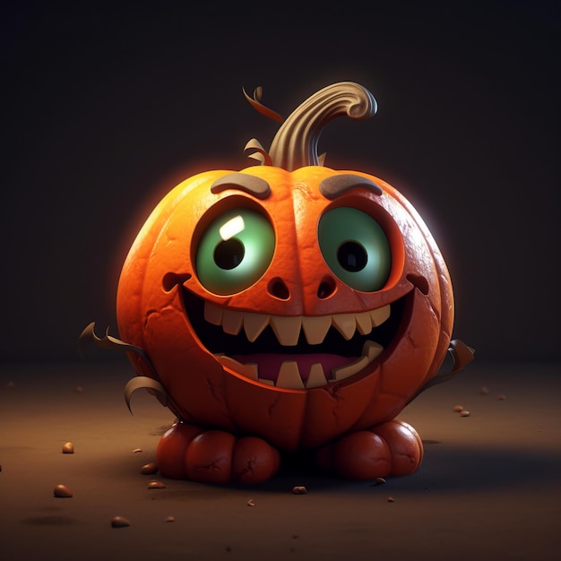 Funny JackOLantern Cartoon Character