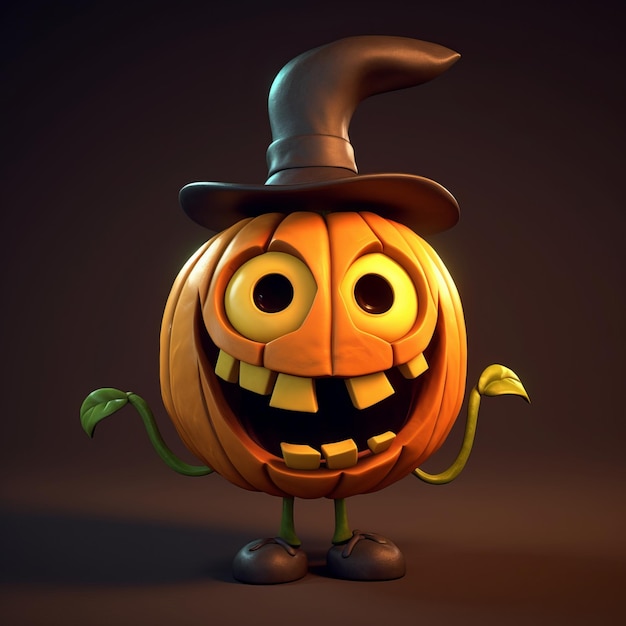 Funny JackOLantern Cartoon Character