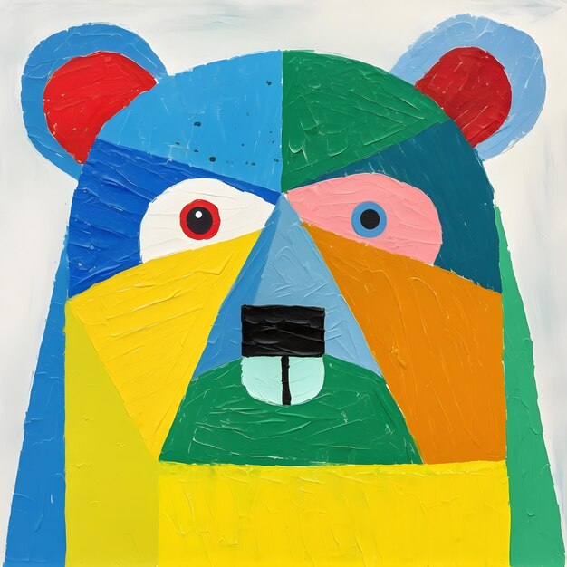 Funny kids drawing of bear