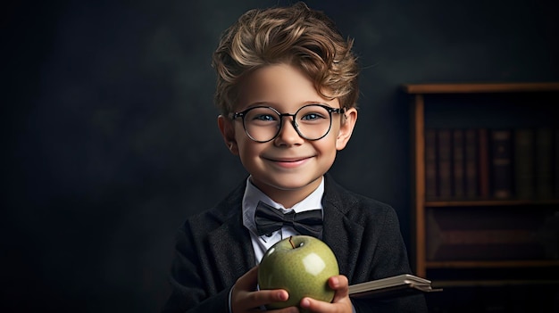 Funny little boy professor