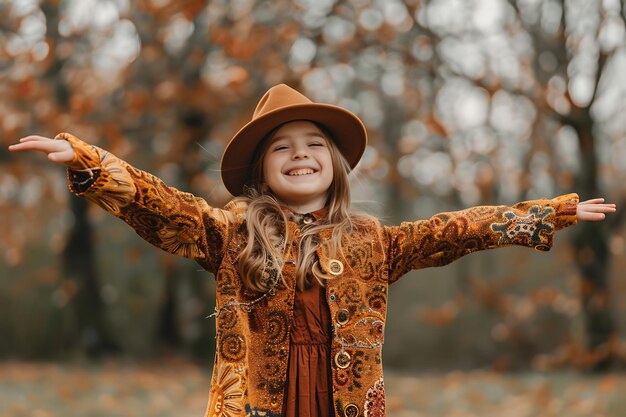 Funny little girl posing fashion