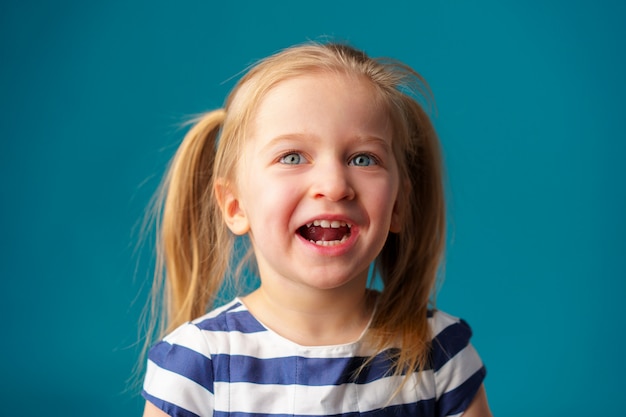 Funny little toddler girl smiling