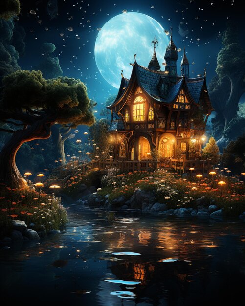 Funny little Wonderland house island in a beloved atmosphere of peace