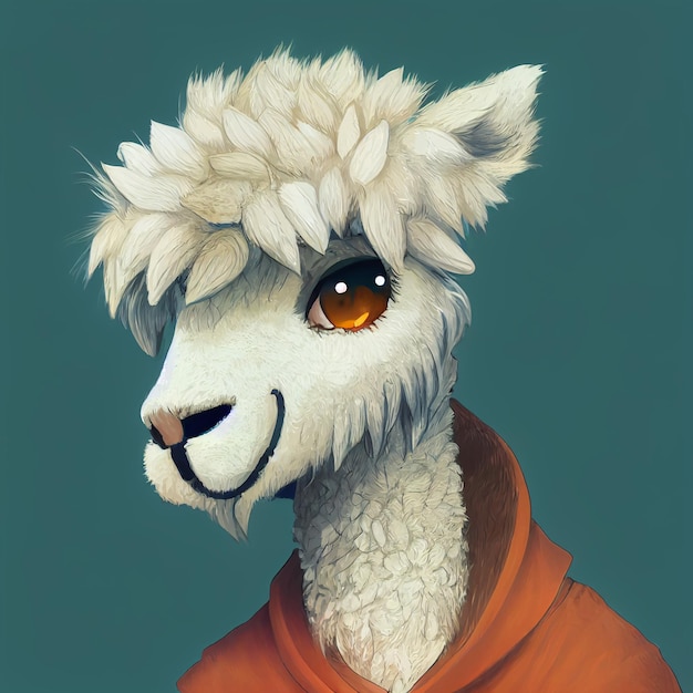 funny llama avatar portrait