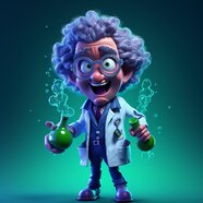 Premium Photo Funny Mad Scientist Cartoon Character Premium Photo Funny Mad Scientist Cartoon Character