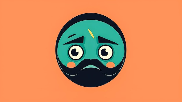 Funny male face cartoon illustration generative AI