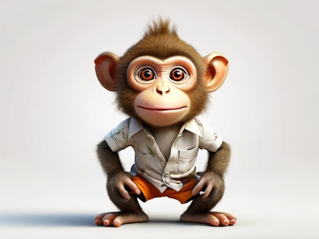 funny monkey illustrated cartoon character