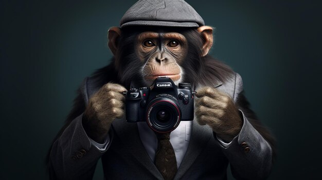 funny monkey photographer