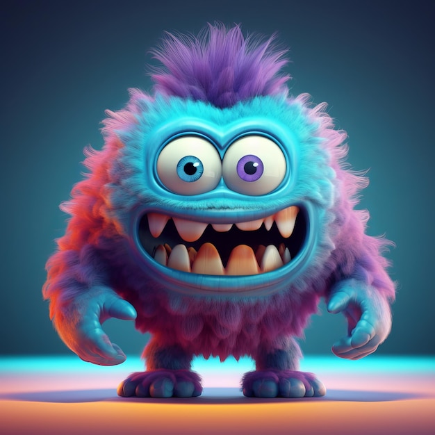 Funny Monster Cartoon Character