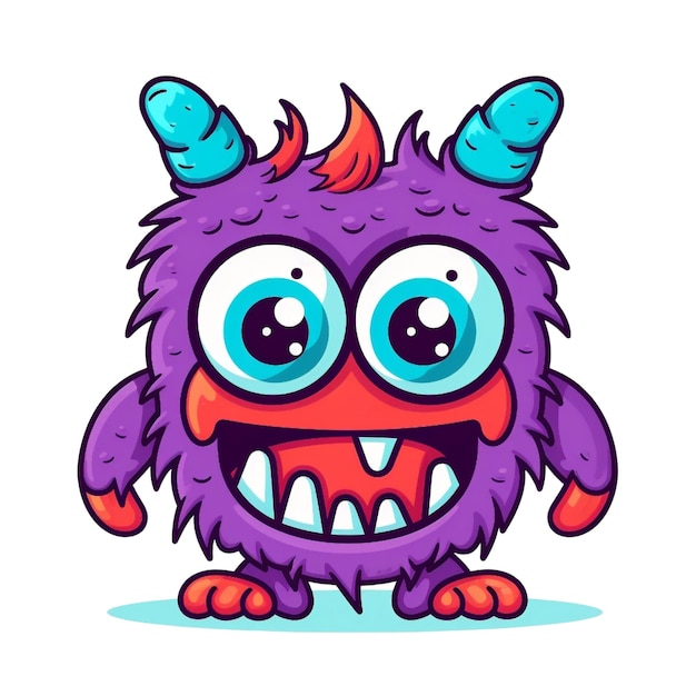 funny monster character white background