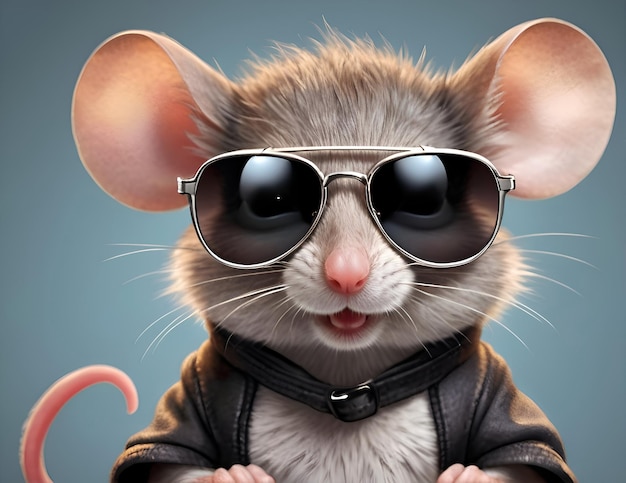 Photo funny mouse with the sunglasses