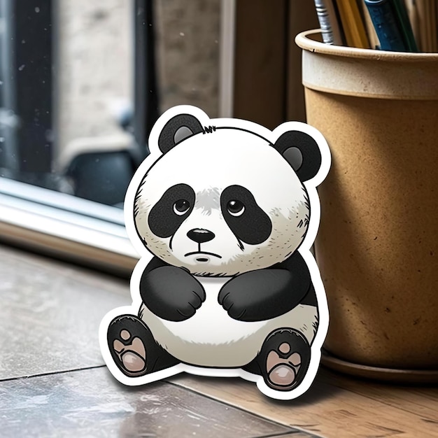 Funny Panda Cartoon Sticker