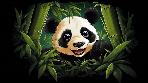 funny panda face vector