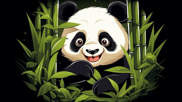 funny panda face vector