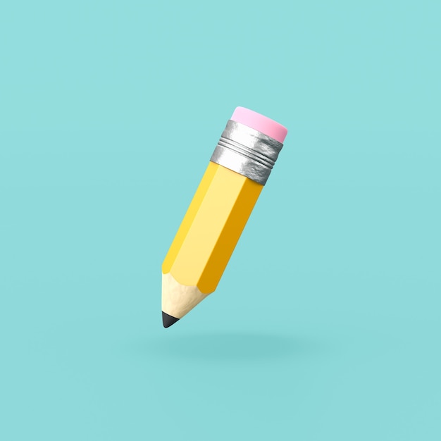 Funny Pencil on Blue Background