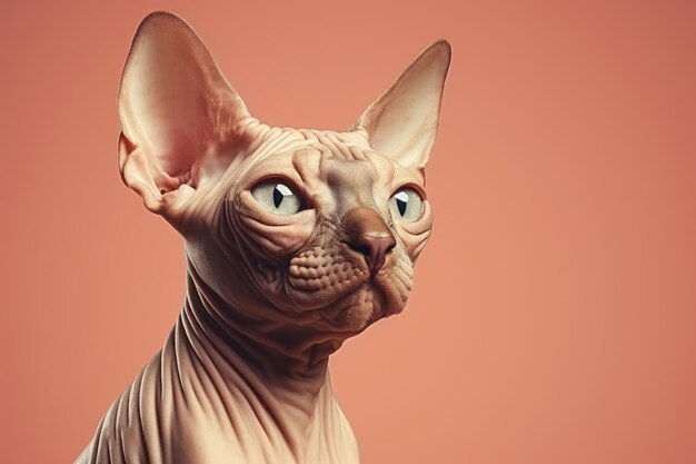 Photo funny portrait sphynx cat ai generated